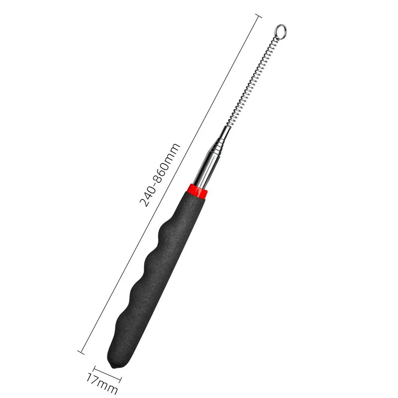 Retractable Cat Wand Toy; Interactive Teaser Extension Stick with Refills