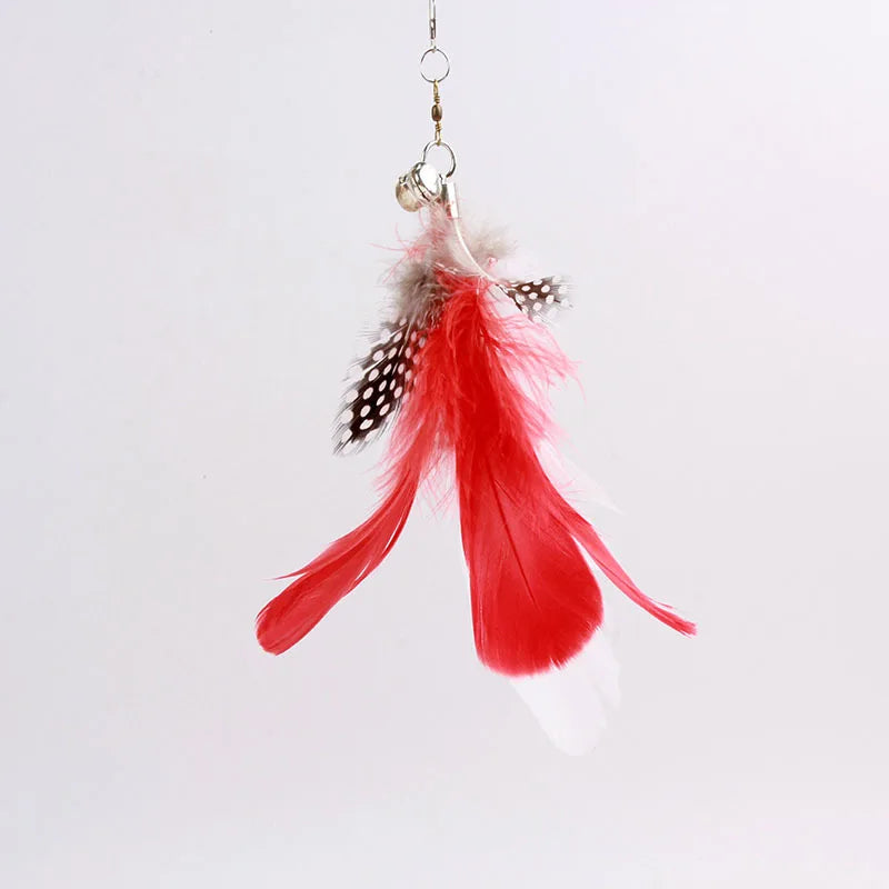 Interactive Feather Bell Cat Toy; Fluttering Exercise Teaser Toy for Indoor Kittens
