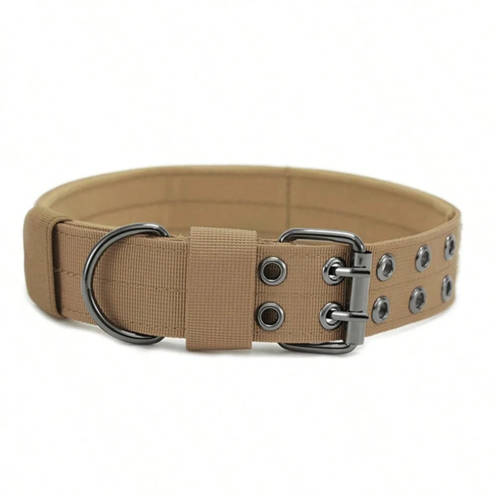 Military Tactical Dog Collar; Heavy Duty Nylon Training Collar with Control Handle