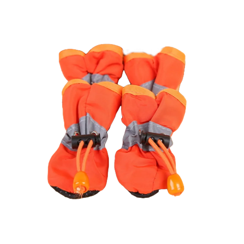 Waterproof Dog Booties Set; Non-Slip Rain & Snow Protective Pet Shoes (4 Pack)