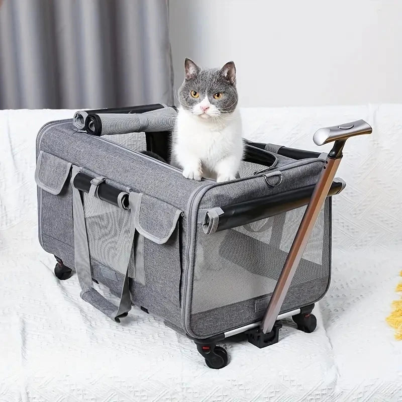 3-in-1 Foldable Pet Trolley & Travel Case