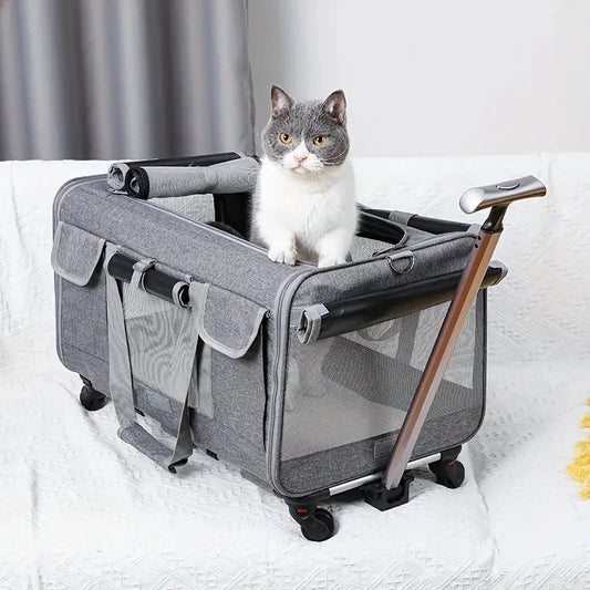 3-in-1 Foldable Pet Trolley & Travel Case