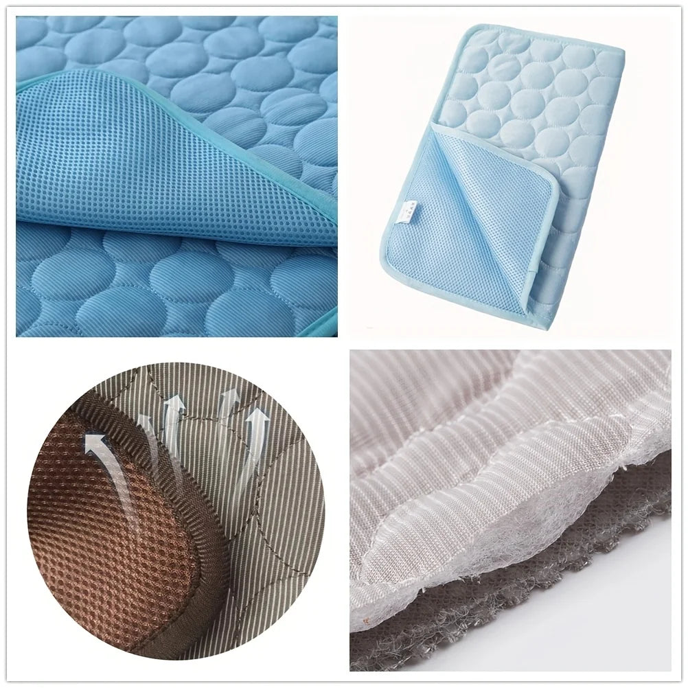 Self-Cooling Gel Pet Mat; Pressure-Activated Summer Cooling Pad for Dogs