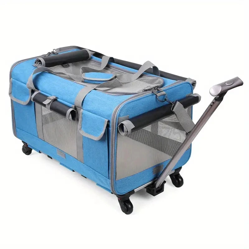 3-in-1 Foldable Pet Trolley & Travel Case