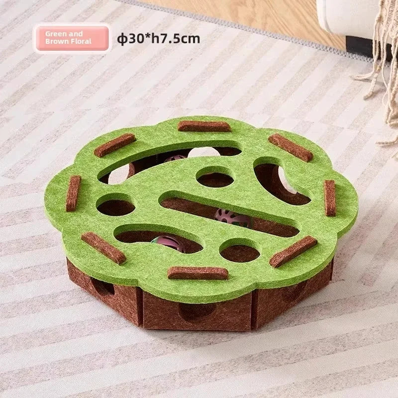 Felt Puzzle Toy Box for Cats; Interactive Foraging Treat & Hidden Toy Enrichment Box