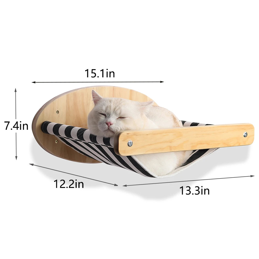 Wall Mounted Cat Climbing Shelves; Wooden Floating Perch Set for Indoor Cats