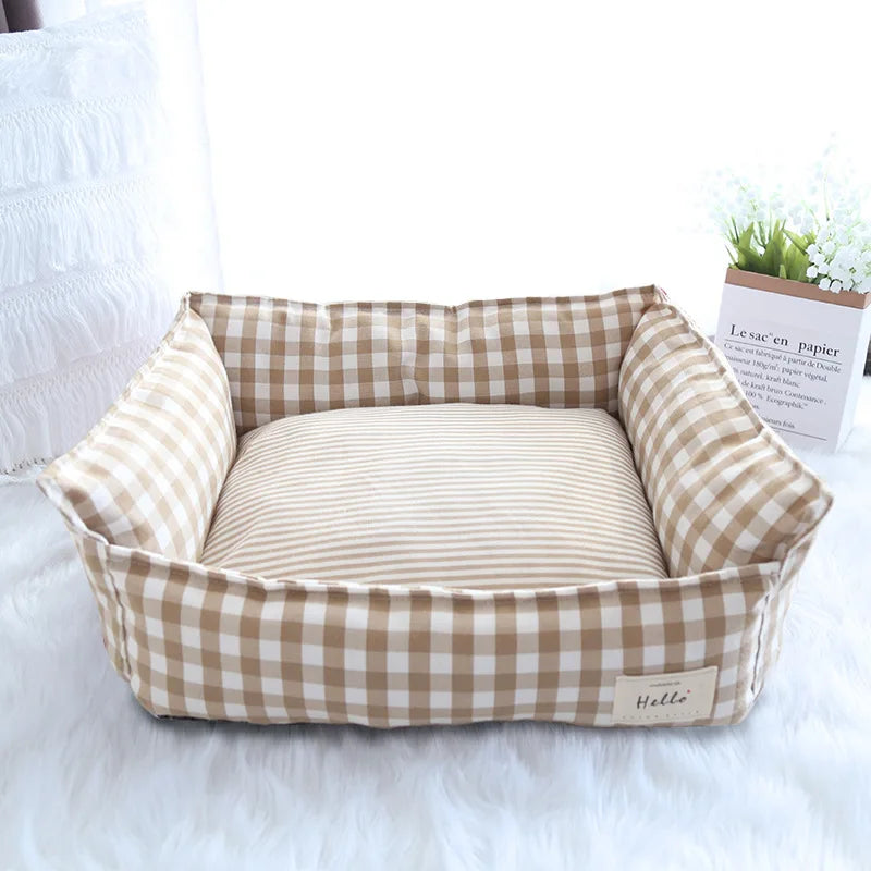 Ultra-Soft Plush Pet Sofa Bed; Orthopedic Bolster Couch Cushion for Dogs & Cats