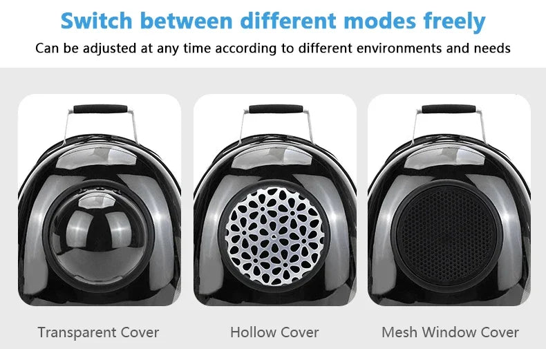 Clear Bubble View Pet Carrier Backpack; Ventilated Travel Bag for Cats & Small Dogs