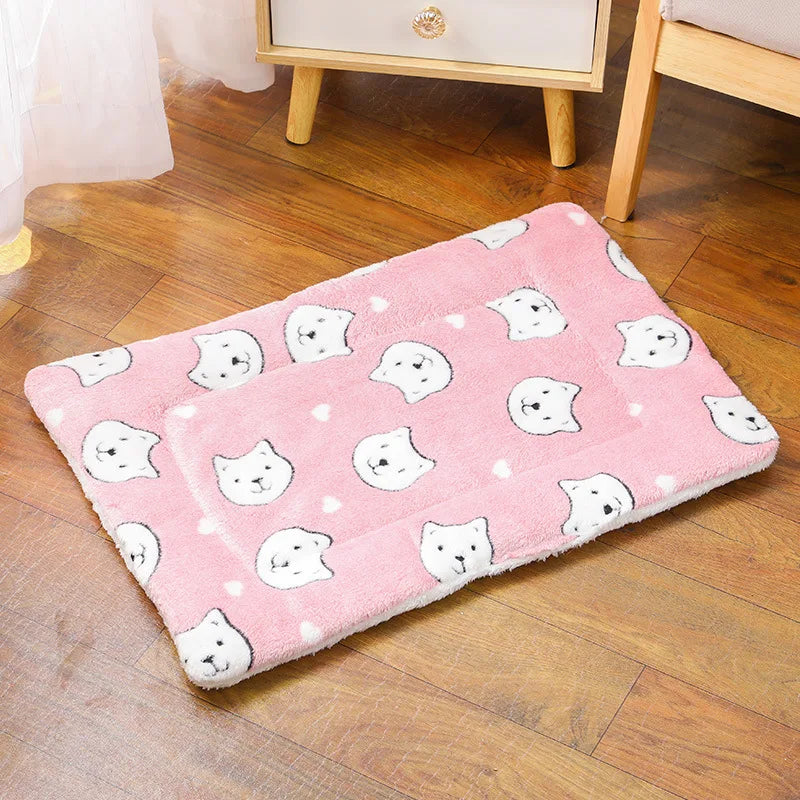 Ultra-Soft Plush Pet Mat; Fleece Kennel Liner & Crate Bed Cushion