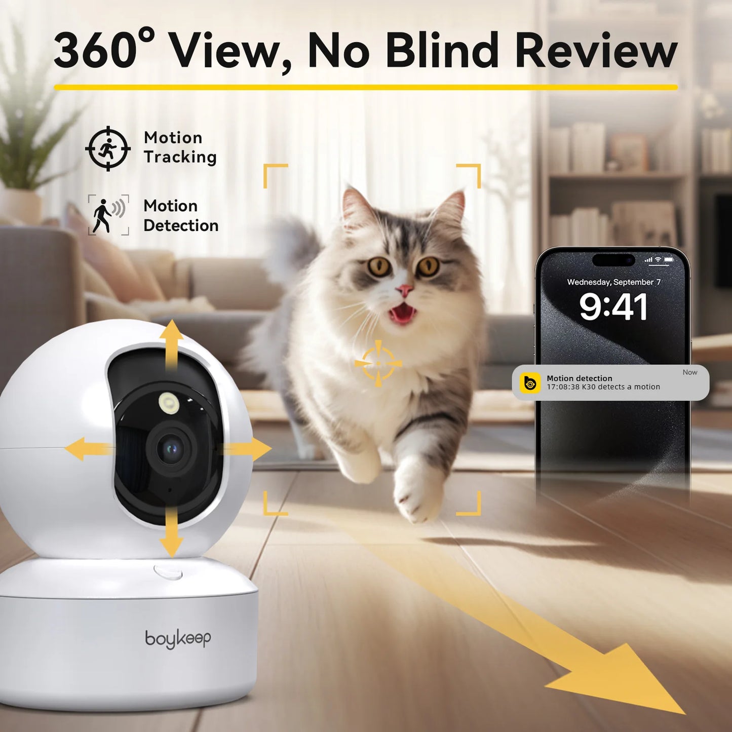 SmartView 2K Pet Camera; Ultra-HD Motion Tracking Indoor Dog & Cat Monitor
