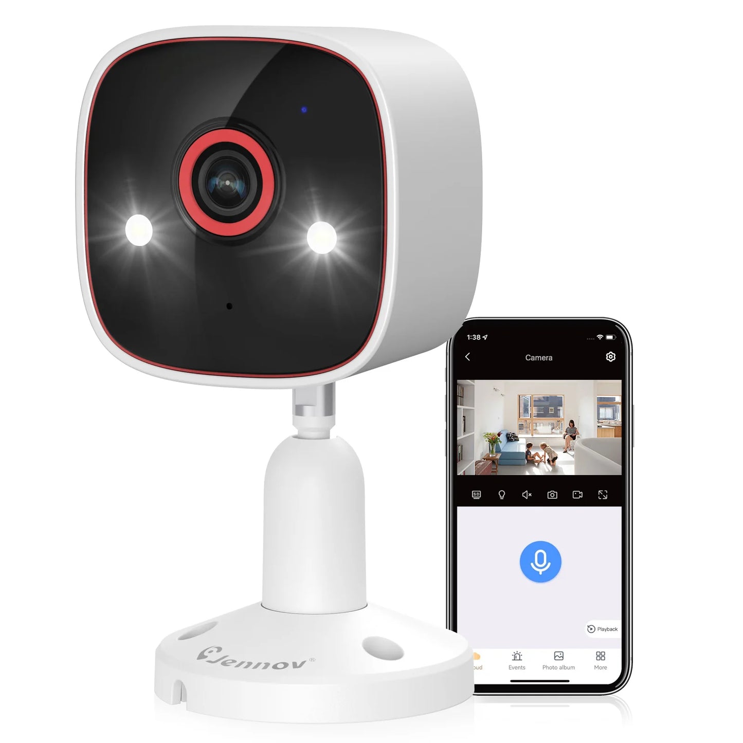 Outdoor SmartView Security Camera; Weatherproof WiFi Video Monitor for Pet Safety
