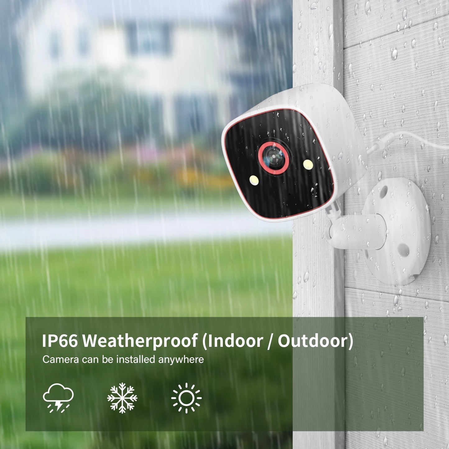 Outdoor SmartView Security Camera; Weatherproof WiFi Video Monitor for Pet Safety
