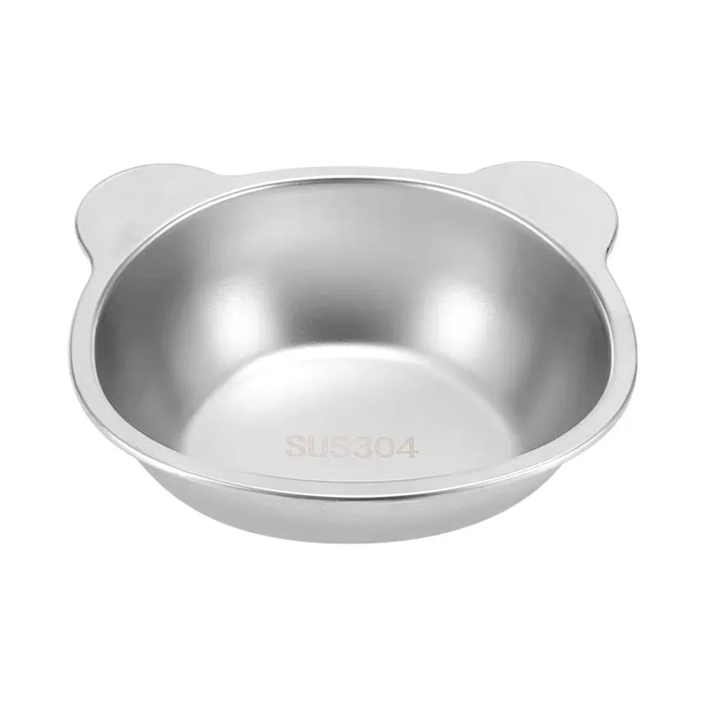 Elevated Stainless-Steel Pet Bowl; Ergonomic Raised Food & Water Dish for Cats & Dogs