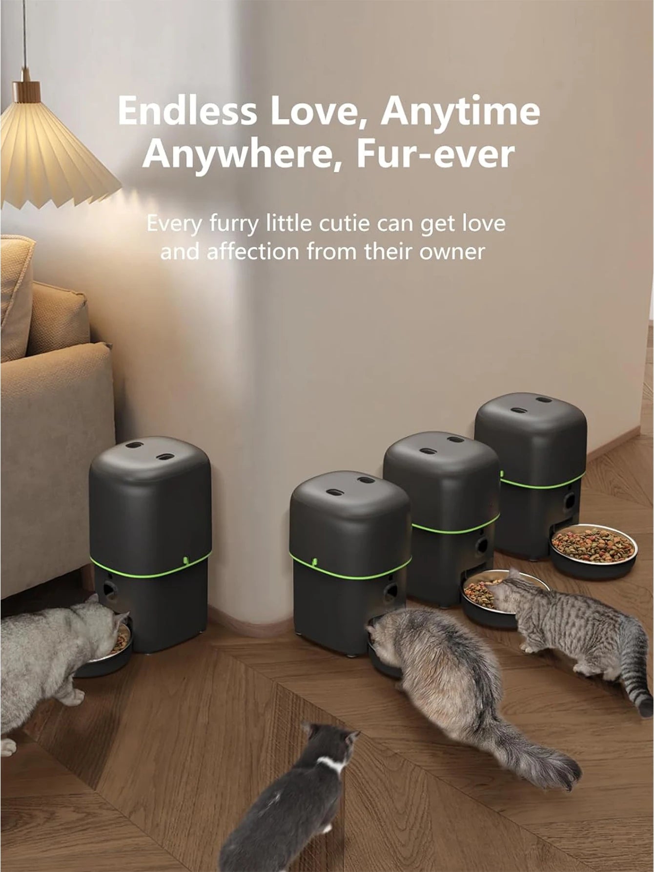 Smart Automatic Pet Feeder with 1080p Video Camera;WiFi Two-Way Audio Dispenser
