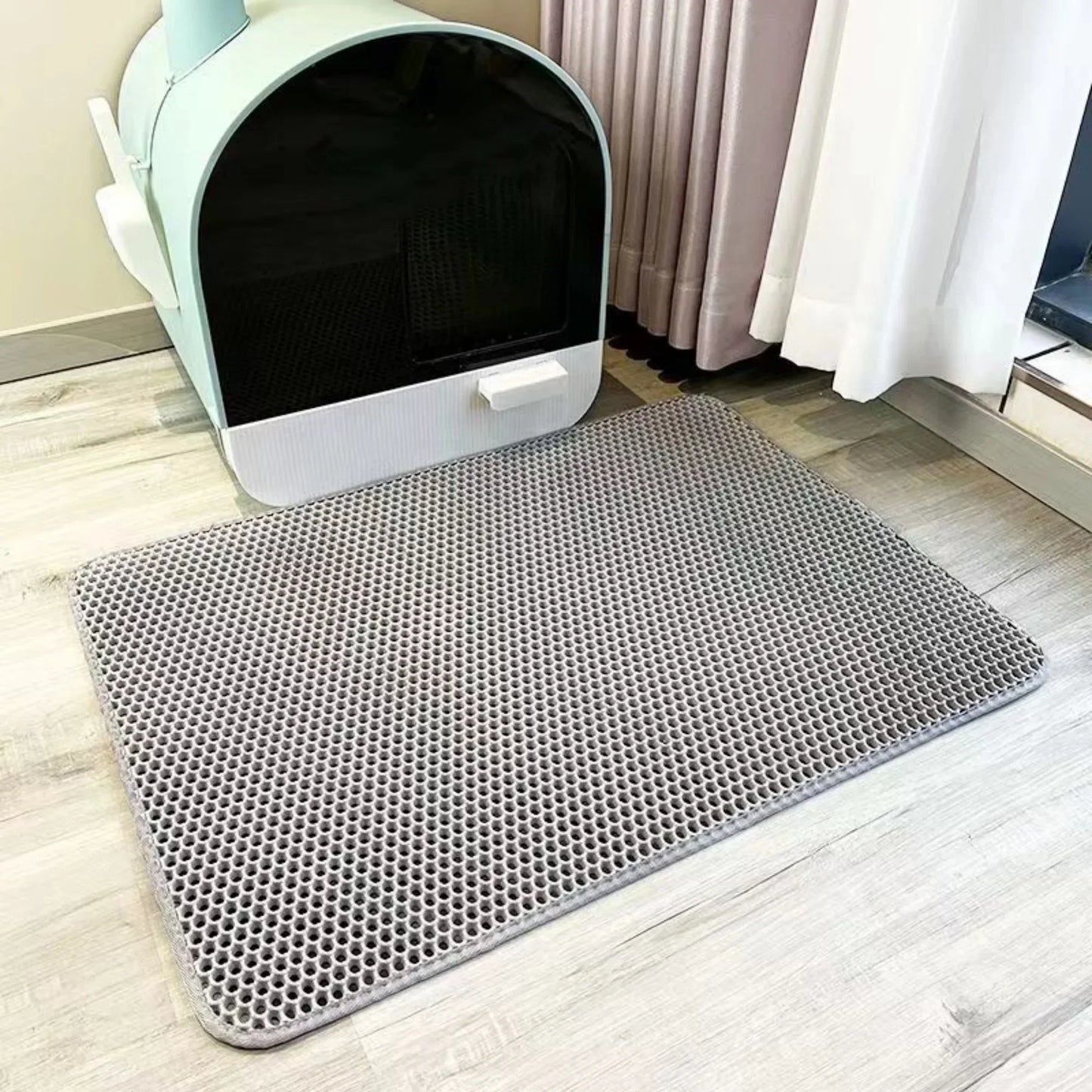 Double Layer Honeycomb Cat Litter Mat; Waterproof Litter Trapping Pad