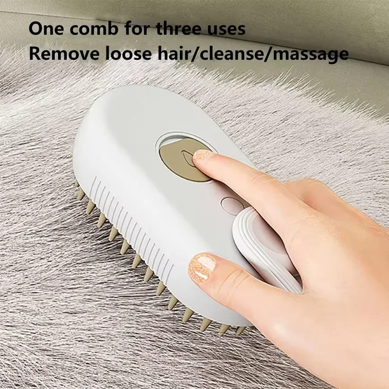 Pet Grooming Mist Comb; 3-in-1 Electric Shedding Slicker Brush for Cats & Dogs