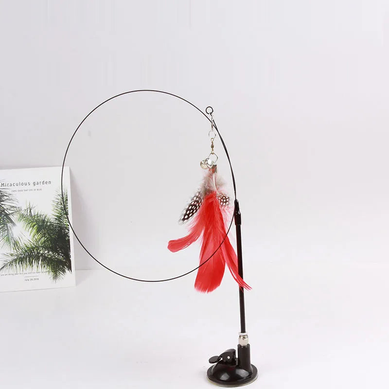 Interactive Feather Bell Cat Toy; Fluttering Exercise Teaser Toy for Indoor Kittens