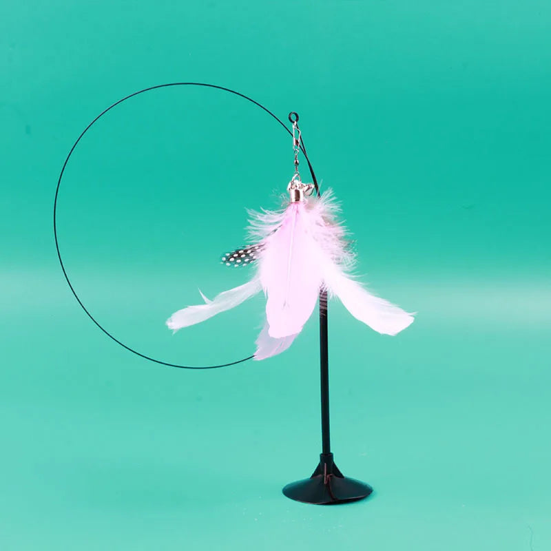 Interactive Feather Bell Cat Toy; Fluttering Exercise Teaser Toy for Indoor Kittens
