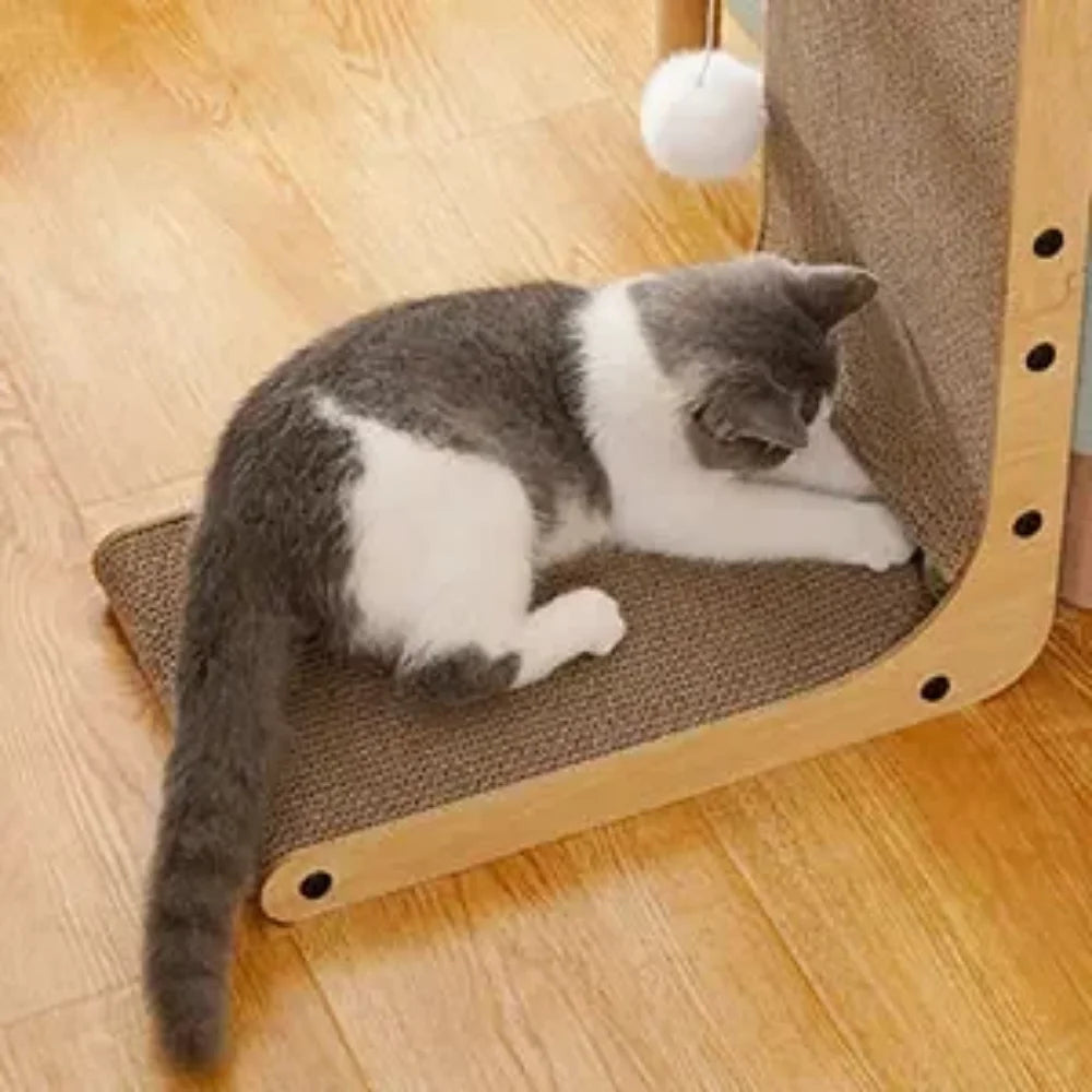 Corrugated Cat Scratching Board; Reversible Cardboard Scratcher Pad for Kittens
