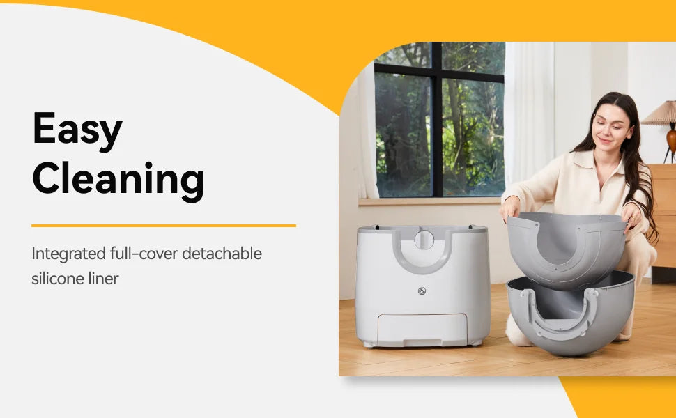 Smart Automatic Self-Cleaning Litter Box; App-Controlled Odor Control Cat Toilet