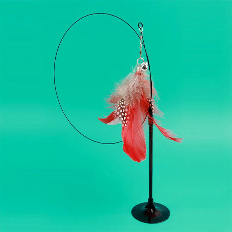 Interactive Feather Bell Cat Toy; Fluttering Exercise Teaser Toy for Indoor Kittens