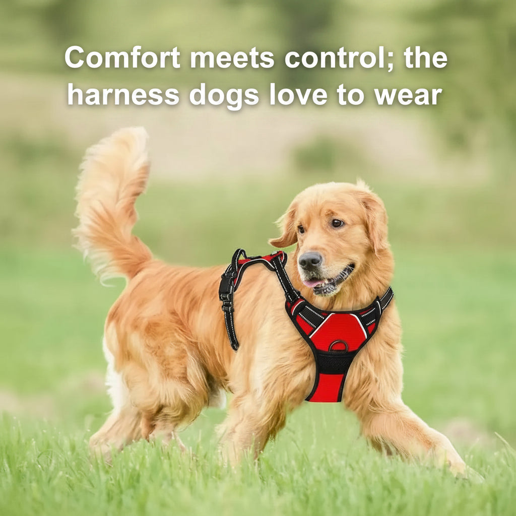 No-Pull Adjustable Dog Harness Set; Breathable Mesh Vest with Matching Leash