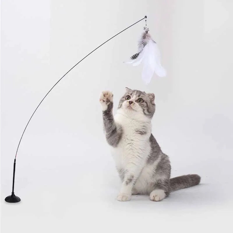 Interactive Feather Bell Cat Toy; Fluttering Exercise Teaser Toy for Indoor Kittens
