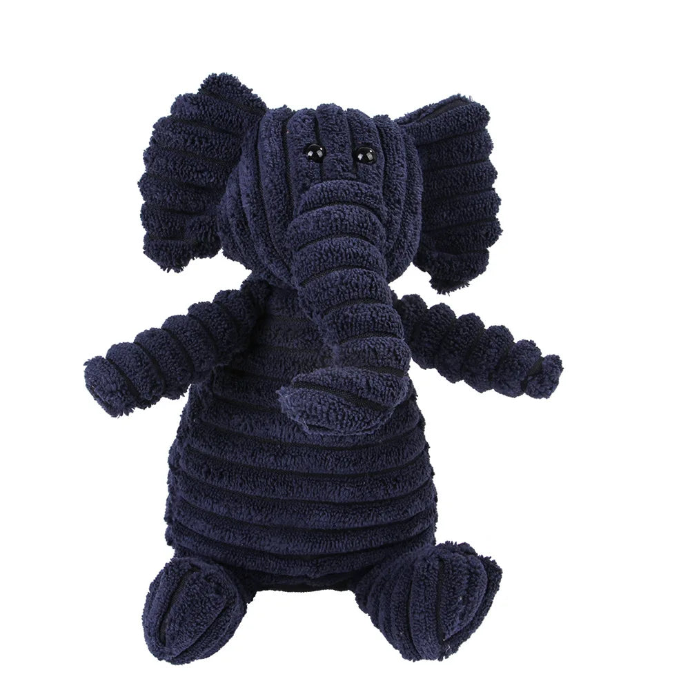 Plush Corduroy Animal Dog Toy; Durable Textured Squeaky Toy for Medium & Small Dogs