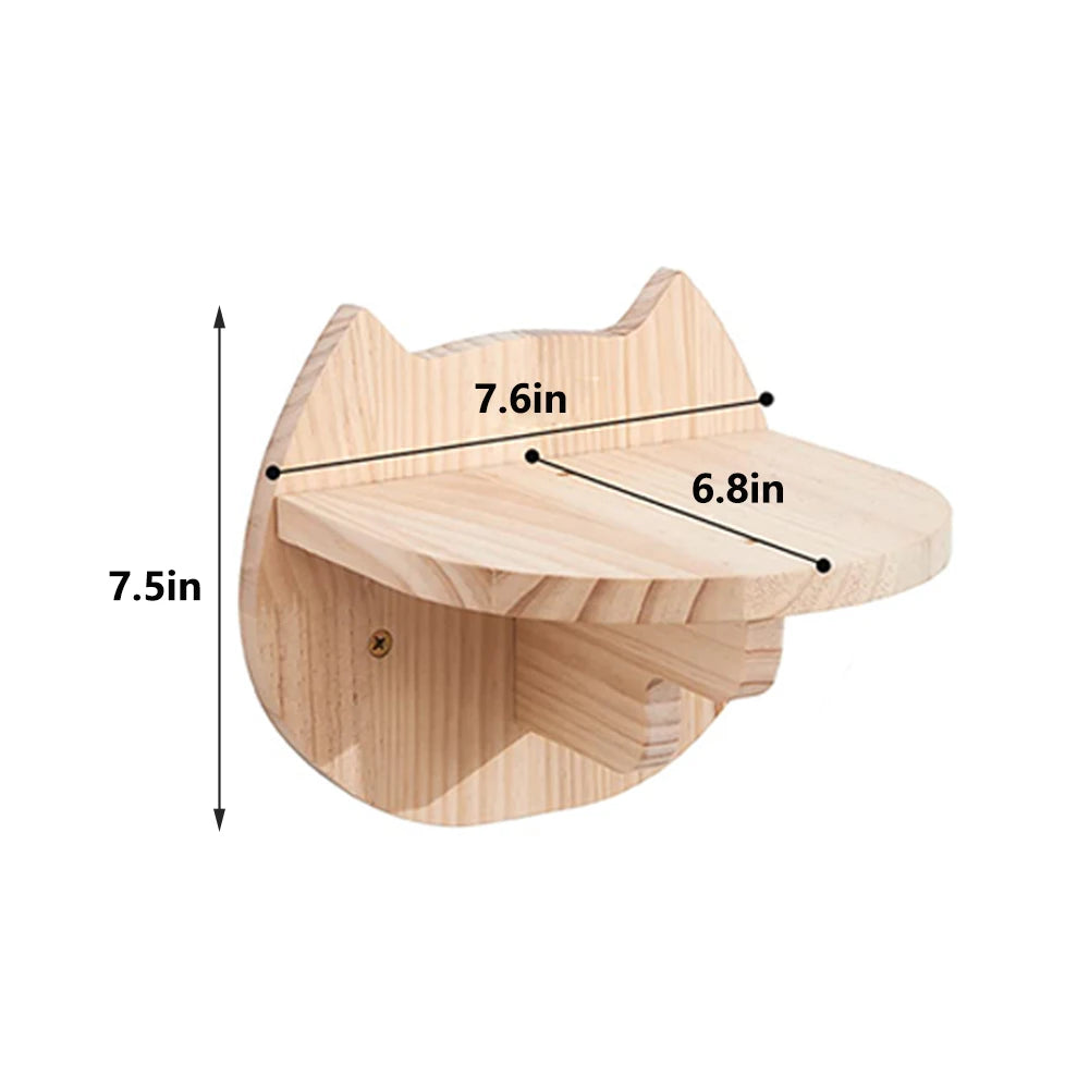 Wall Mounted Cat Climbing Shelves; Wooden Floating Perch Set for Indoor Cats