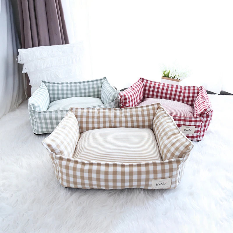 Ultra-Soft Plush Pet Sofa Bed; Orthopedic Bolster Couch Cushion for Dogs & Cats