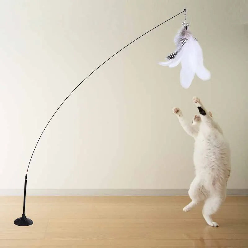 Interactive Feather Bell Cat Toy; Fluttering Exercise Teaser Toy for Indoor Kittens