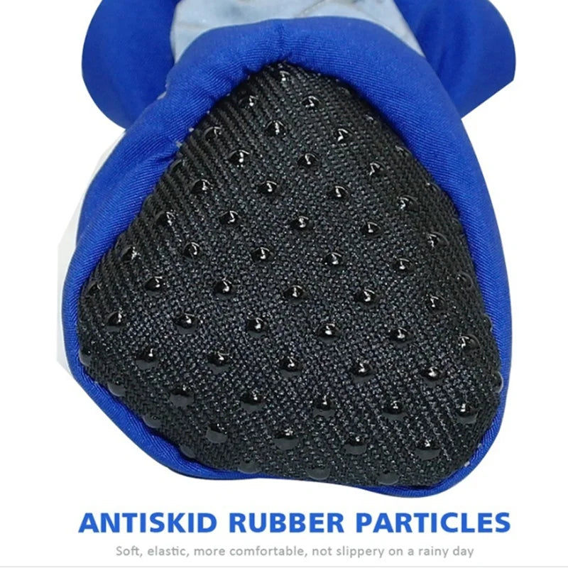 Waterproof Dog Booties Set; Non-Slip Rain & Snow Protective Pet Shoes (4 Pack)