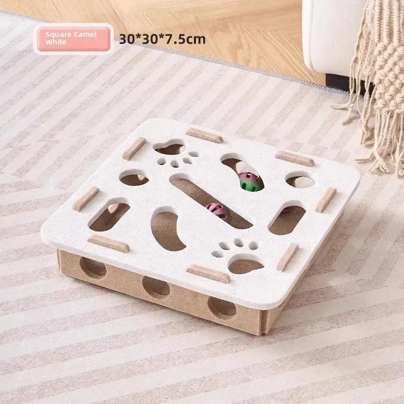 Felt Puzzle Toy Box for Cats; Interactive Foraging Treat & Hidden Toy Enrichment Box
