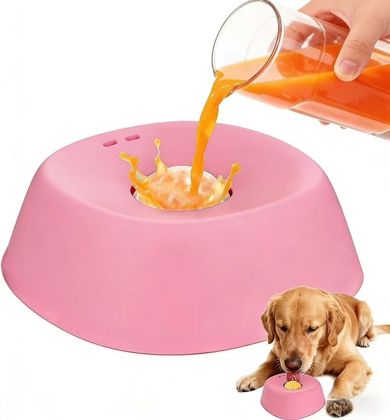 Rotating Center Liquid Slow Feeder Bowl; Interactive Lick Mat Bowl for Wet Food
