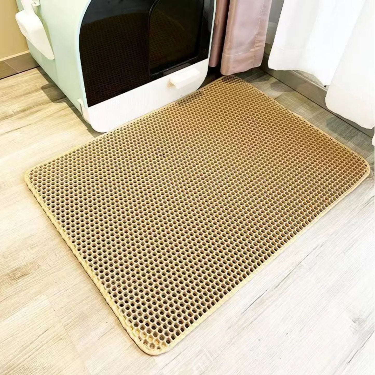 Double Layer Honeycomb Cat Litter Mat; Waterproof Litter Trapping Pad