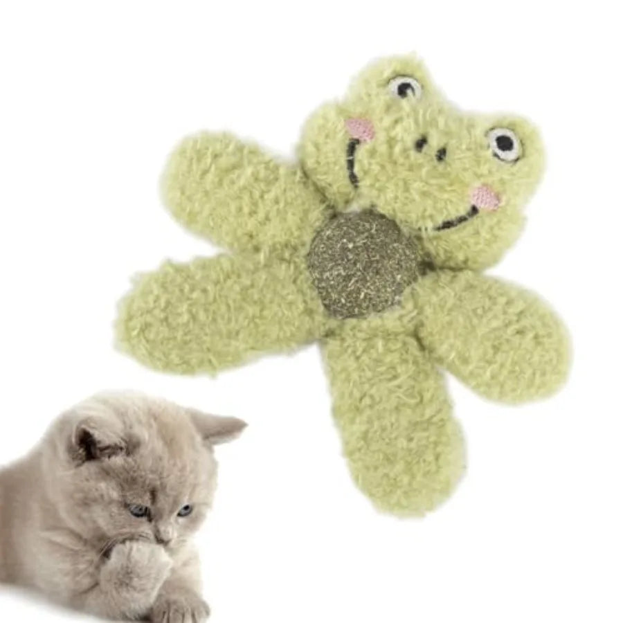 Natural Catnip Chew Toy; Interactive Teething Plush Toy for Indoor Cats