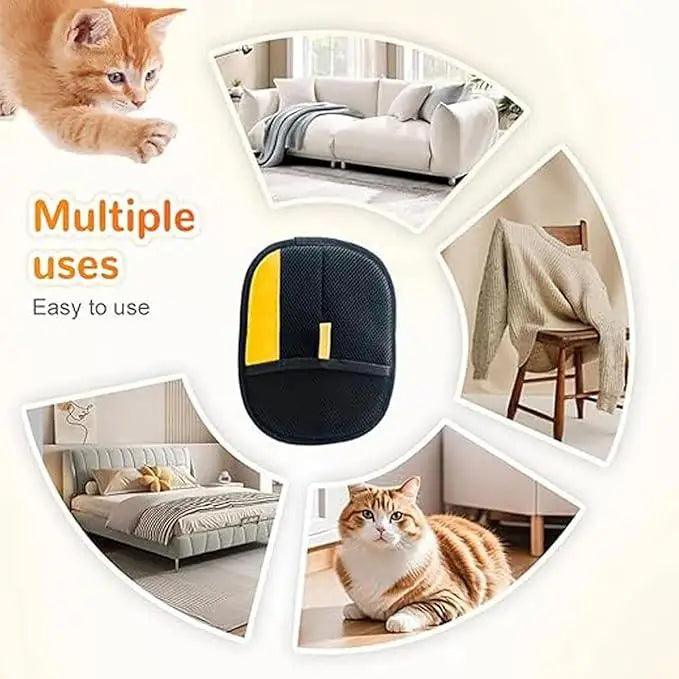 Gentle Pet Hair Remover Gloves; Efficient Deshedding & Grooming Mitts for Cats & Dogs