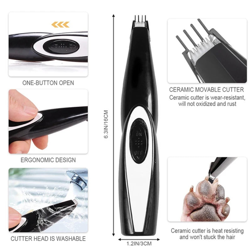 Quiet Trim Low Noise Pet Grooming Clipper; Professional Dog & Cat Hair Trimmer