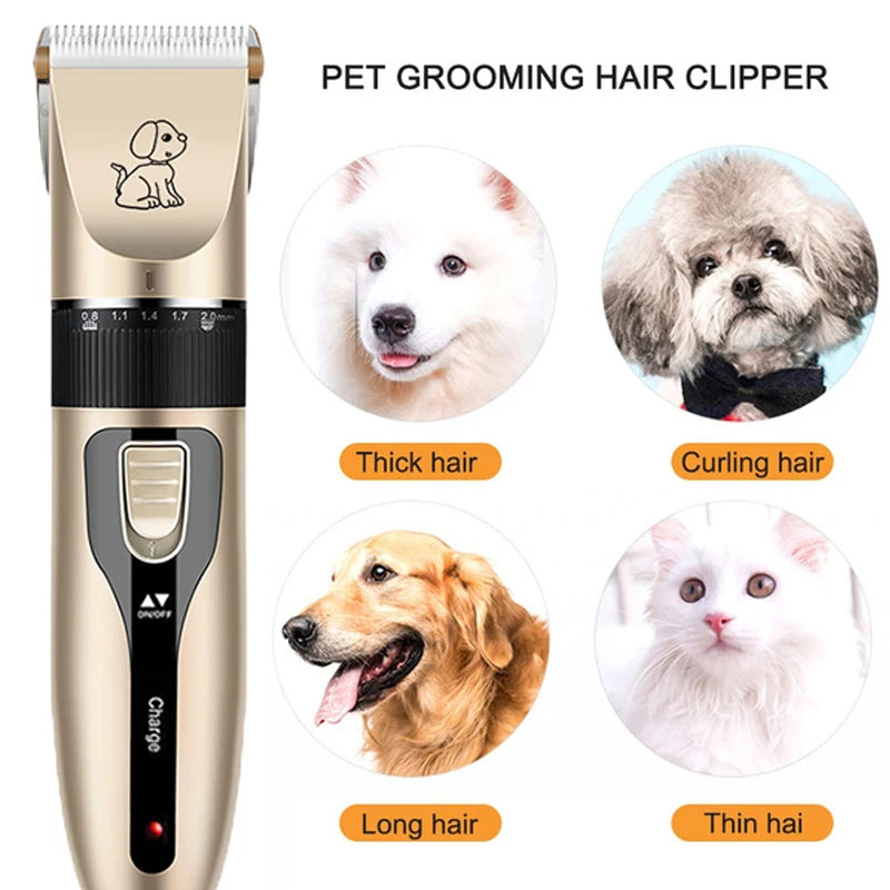 Quiet Trim Low Noise Pet Grooming Clipper; Professional Dog & Cat Hair Trimmer