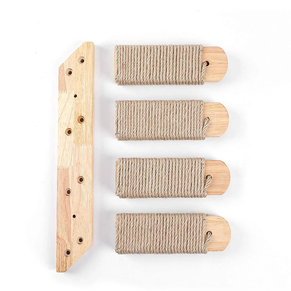 Wall Mounted Cat Climbing Shelves; Wooden Floating Perch Set for Indoor Cats