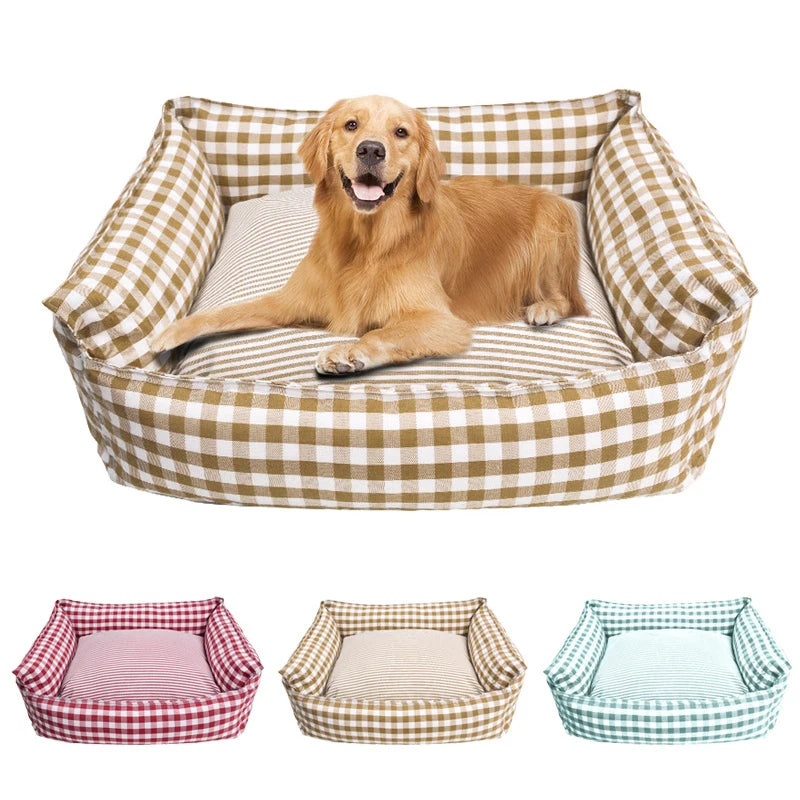 Ultra-Soft Plush Pet Sofa Bed; Orthopedic Bolster Couch Cushion for Dogs & Cats