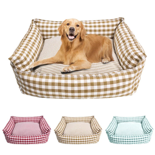 Ultra-Soft Plush Pet Sofa Bed; Orthopedic Bolster Couch Cushion for Dogs & Cats