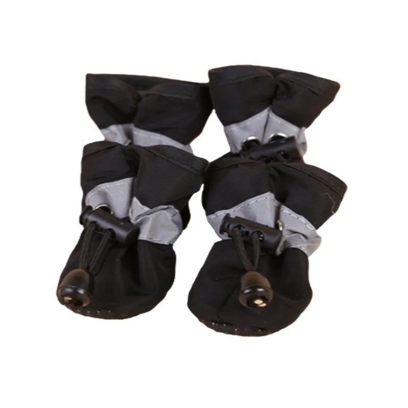Waterproof Dog Booties Set; Non-Slip Rain & Snow Protective Pet Shoes (4 Pack)