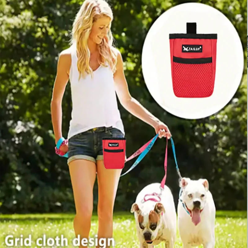 Dog Training Treat Pocket Pouch; Portable Hands-Free Reward Bag with Waist Clip