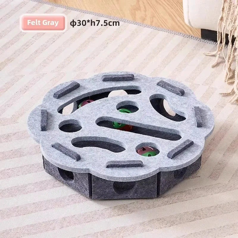 Felt Puzzle Toy Box for Cats; Interactive Foraging Treat & Hidden Toy Enrichment Box