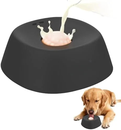 Rotating Center Liquid Slow Feeder Bowl; Interactive Lick Mat Bowl for Wet Food