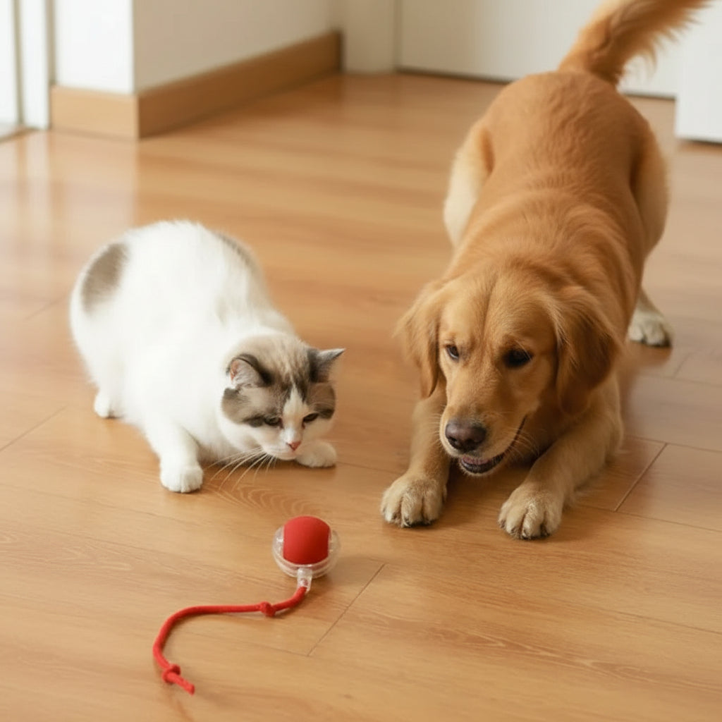 Smart Automatic Rolling Ball Cat Toy; USB Rechargeable Self-Moving Interactive Toy