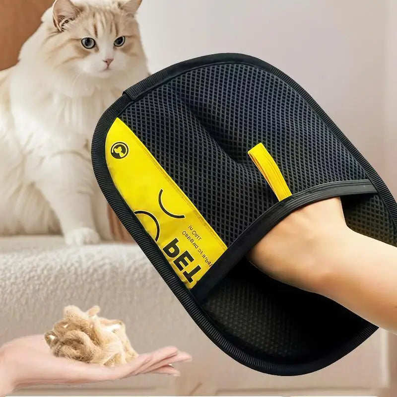 Gentle Pet Hair Remover Gloves; Efficient Deshedding & Grooming Mitts for Cats & Dogs