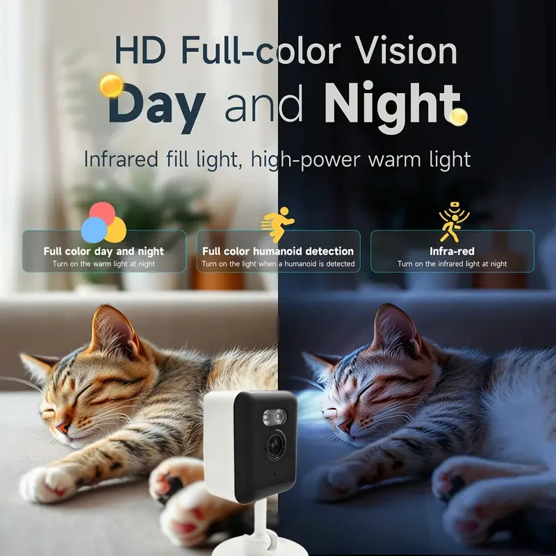 WiFi Smart Pet Camera; 1080p Night Vision Dog Monitor with Two-Way Audio