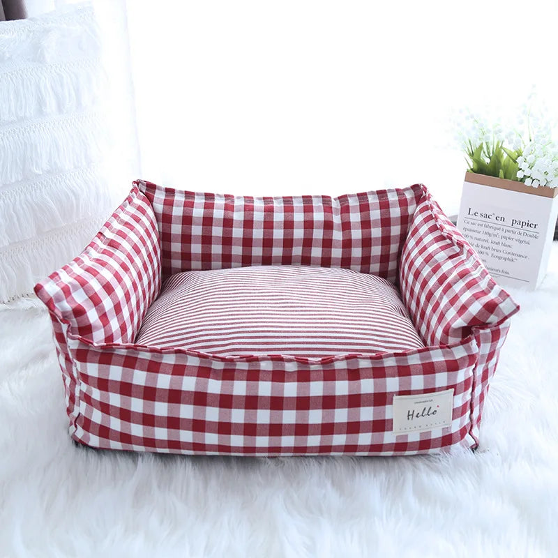 Ultra-Soft Plush Pet Sofa Bed; Orthopedic Bolster Couch Cushion for Dogs & Cats